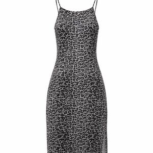 Finally Vintage Bodycon Dress Womens Size Medium Leopard Print Metallic Party